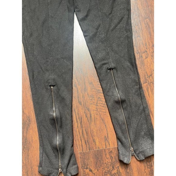 ZARA black glittery zip back flared leggings Sz S‎ - Picture 5 of 8